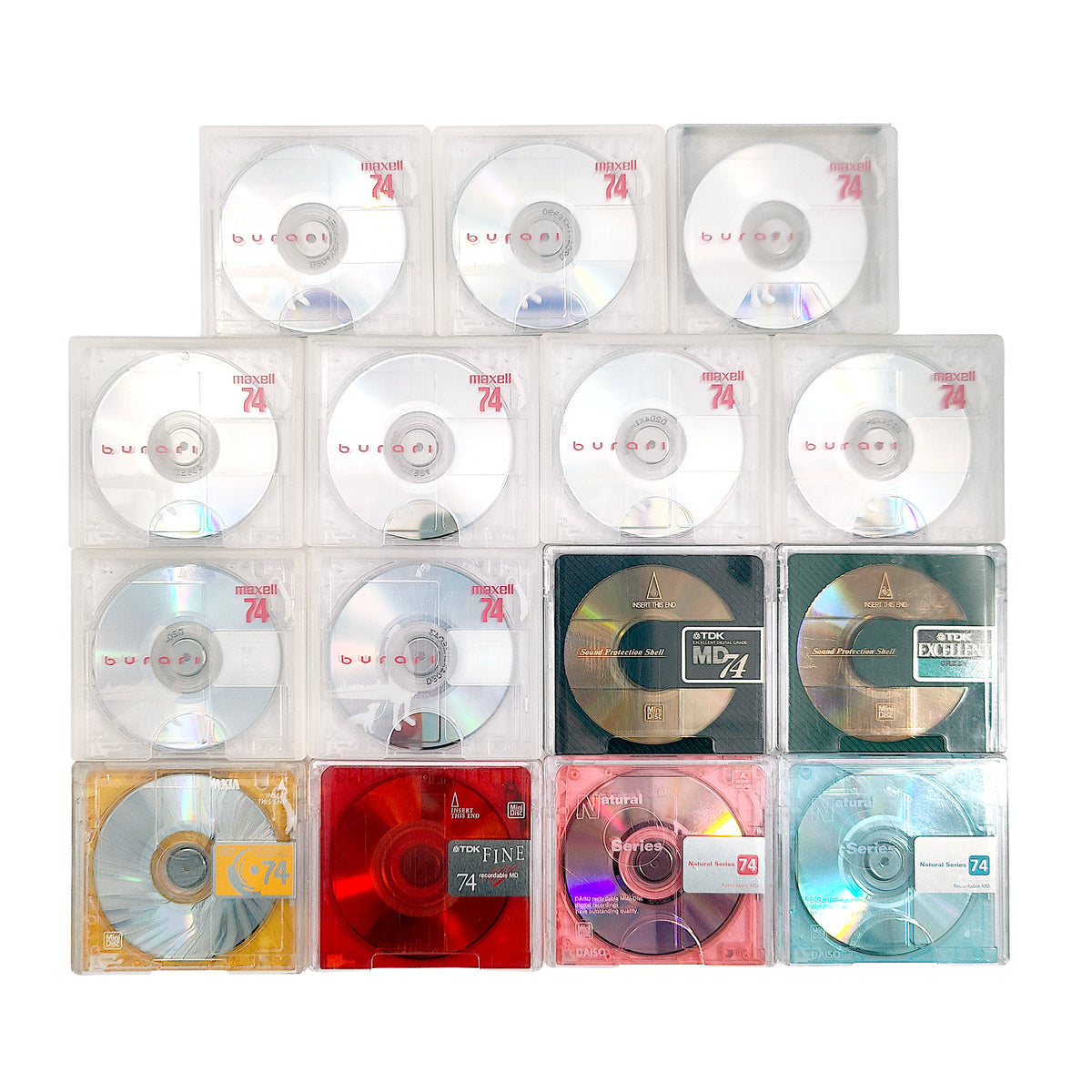 Mixed Brand 74 Minute MiniDisc 15 Pack