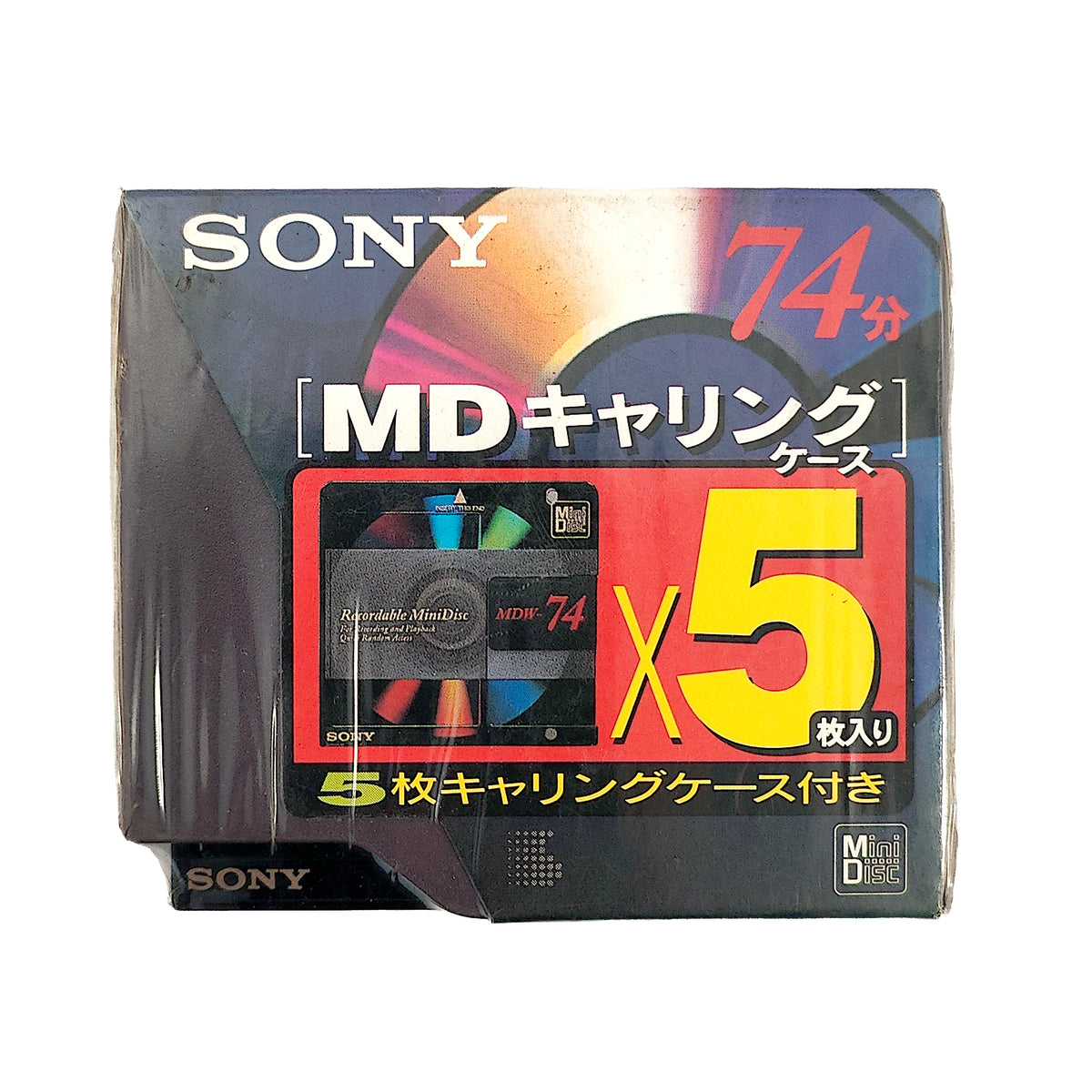 Sony MDW-A 74 Minute MiniDisc 5 Pack + Case
