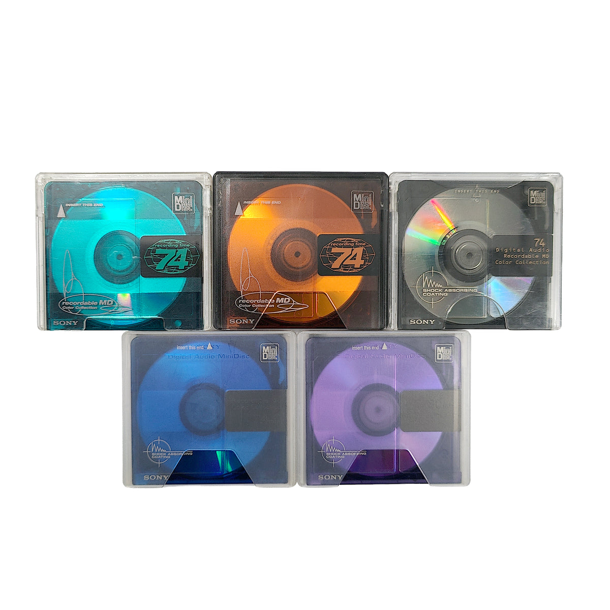 Sony Color Collection 74 & 80 Minute MiniDisc 5 Pack