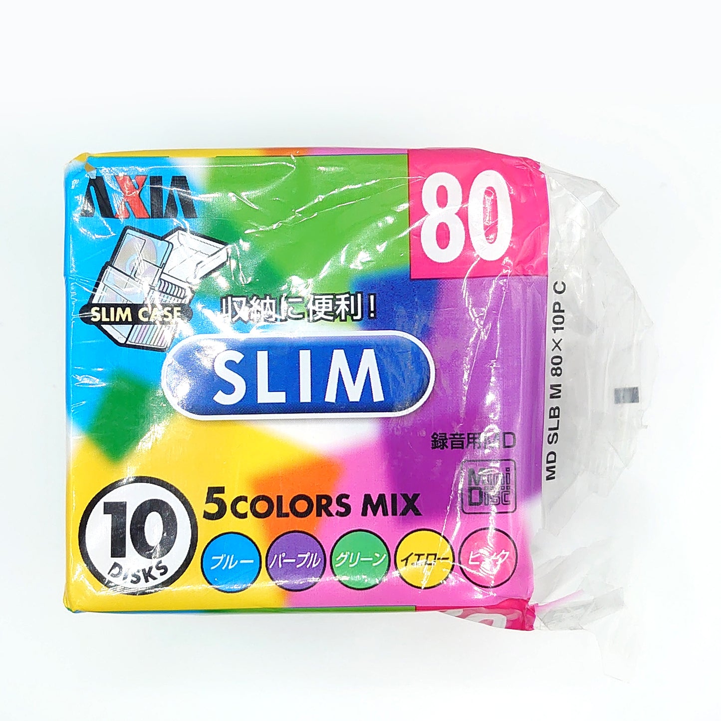 Axia Slim Colors Mix 80 Minute MiniDisc 10 Pack