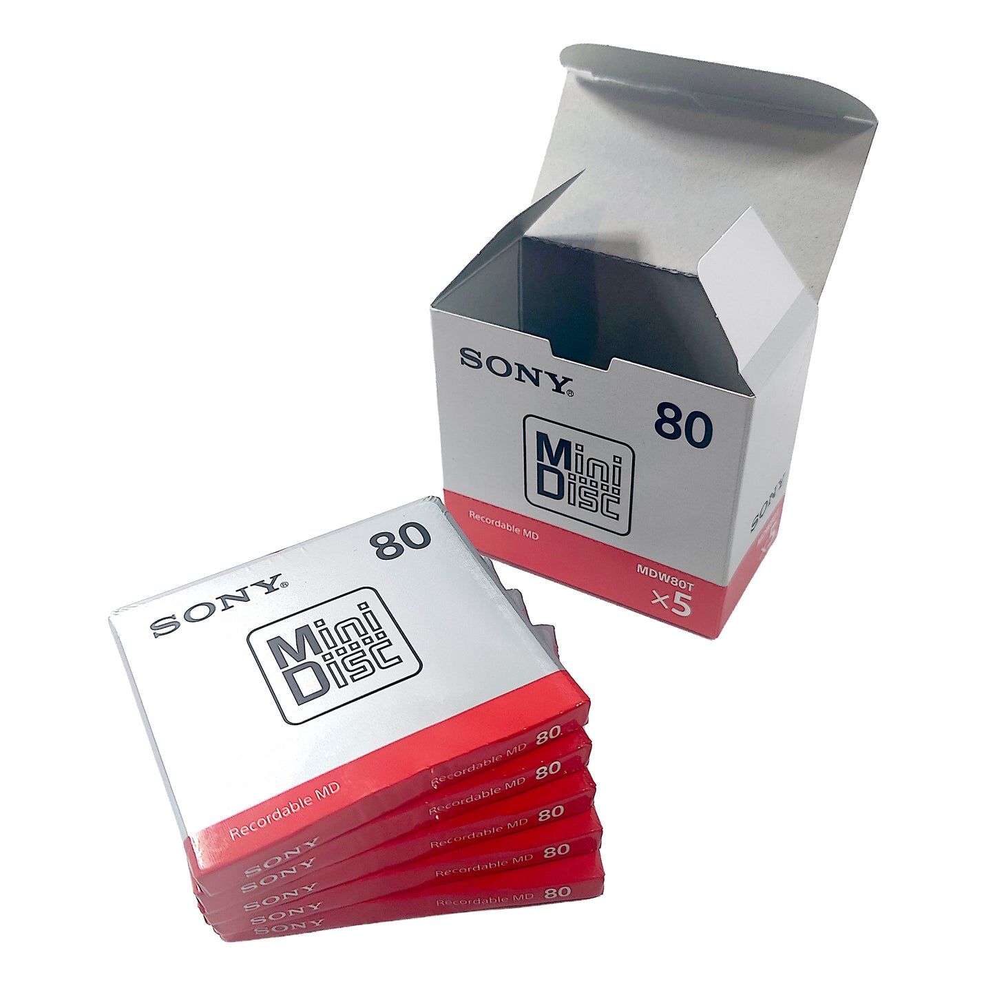 Sony MDW80T 80 Minute MiniDiscs 5 Pack