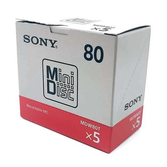 Sony MDW80T 80 Minute MiniDiscs 5 Pack