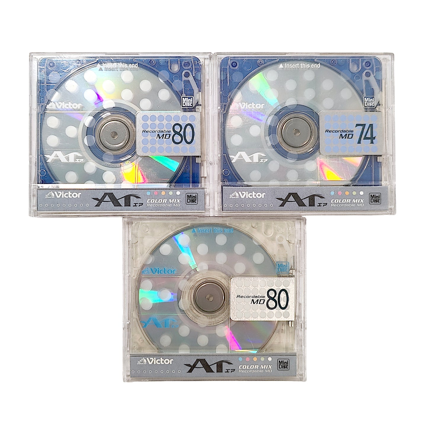 Victor AR 74 & 80 Minute MiniDisc 3 Pack