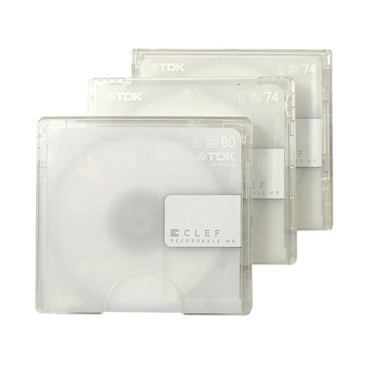 TDK Clef 74 & 80 Minute MiniDisc 3 Pack