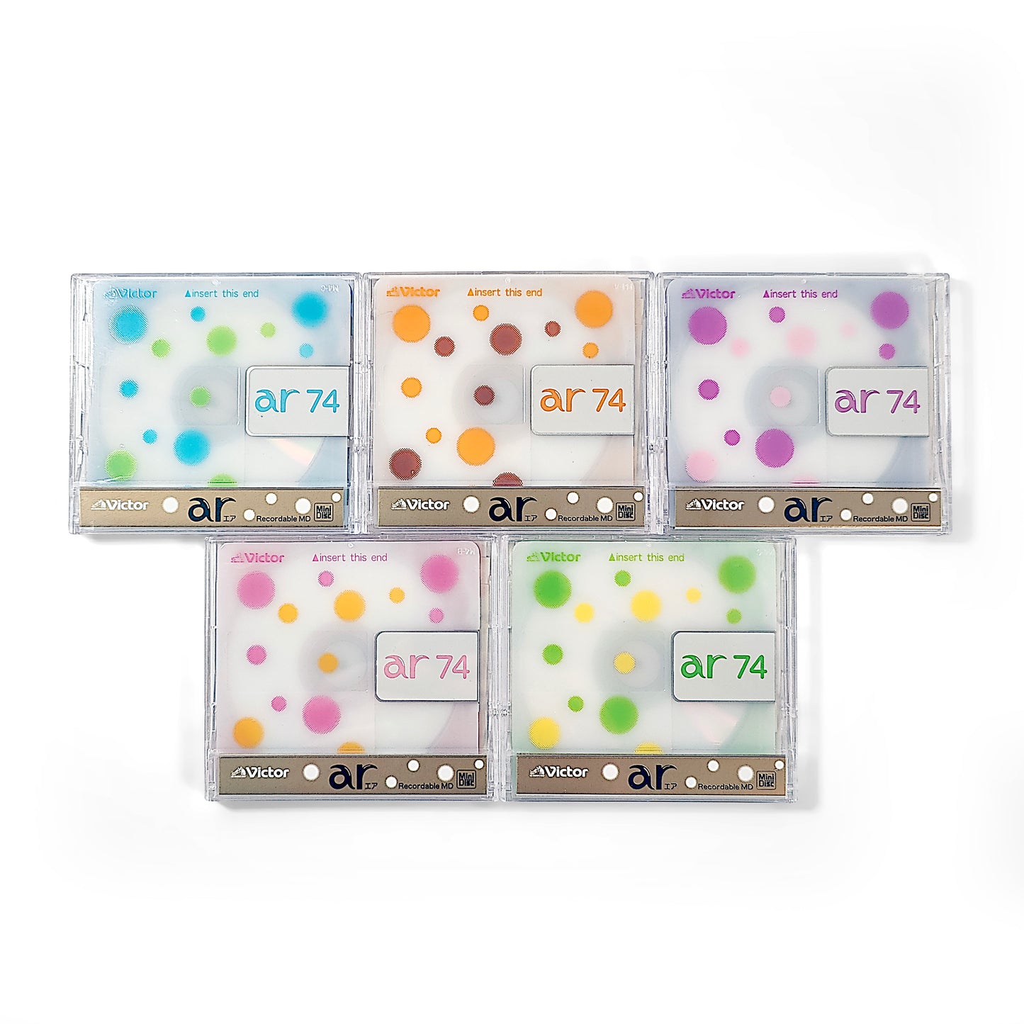 Victor Sweets Color AR 74 Minute MiniDisc 5 Pack