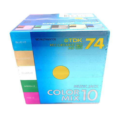 TDK Music Jack Color Mix 74 Minute MiniDisc 10 Pack