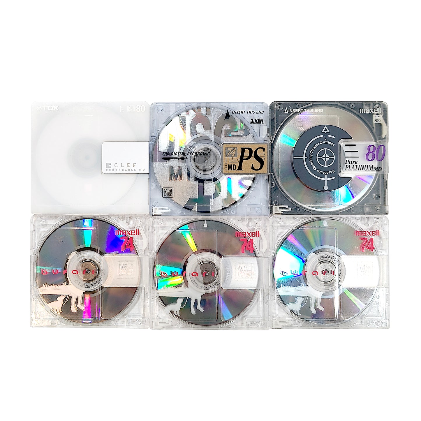 Various Brand 74 & 80 Minute MiniDisc 6 Pack