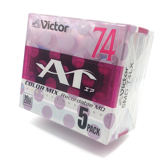 Victor Color Mix Ar 74 Minute MiniDisc 5 Pack