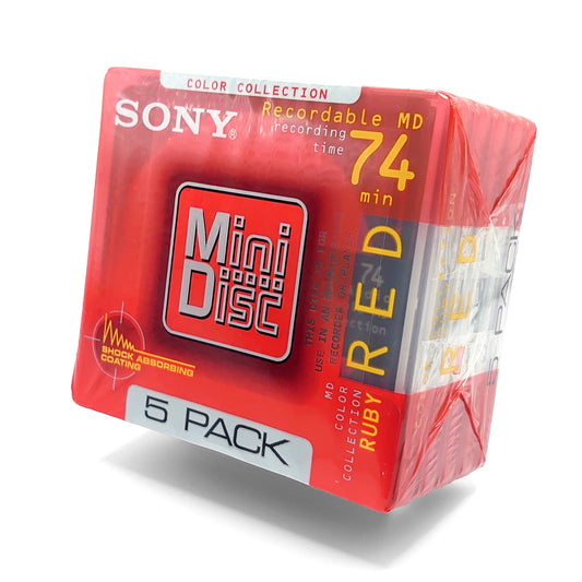 Sony Ruby Red 74 Minute MiniDisc 5 Pack
