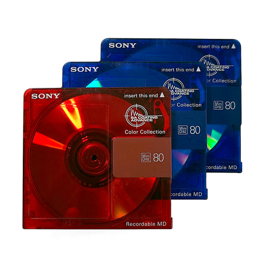 Sony Color Collection 80 Minute MiniDisc 3 Pack
