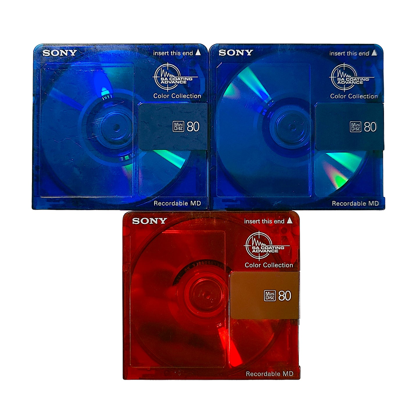 Sony Color Collection 80 Minute MiniDisc 3 Pack