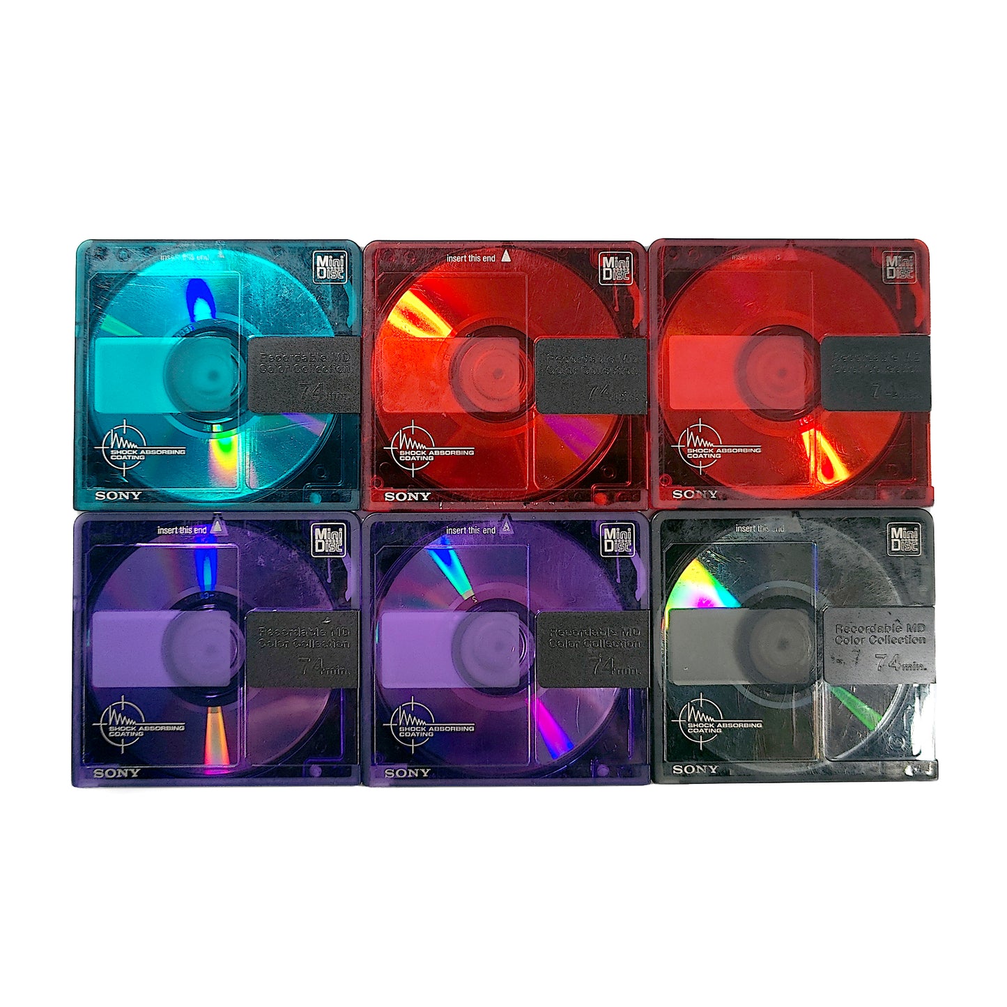 Sony Color Collection 74 Minute MiniDisc 6 Pack