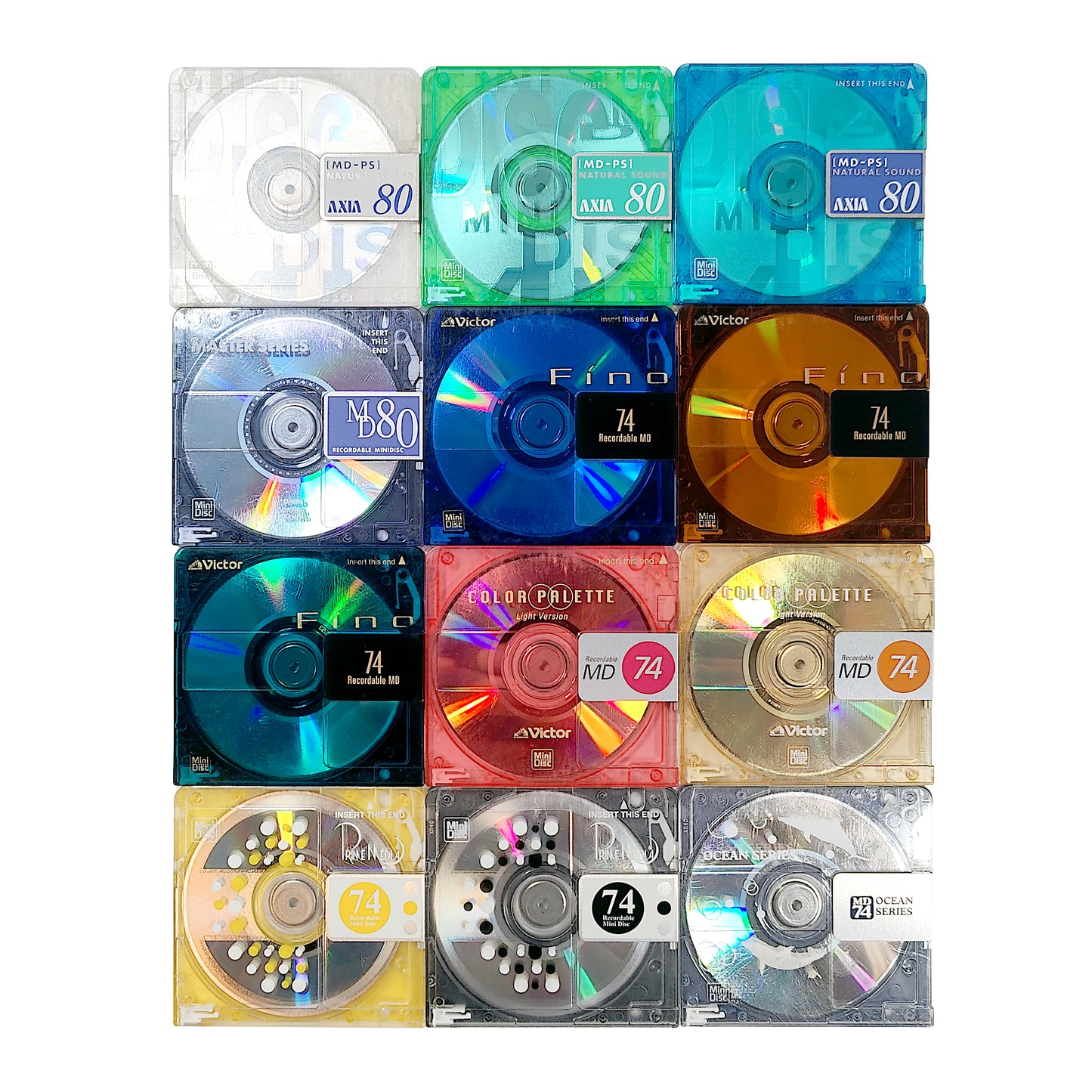 Various Brand 74 & 80 Minute MiniDisc 12 Pack