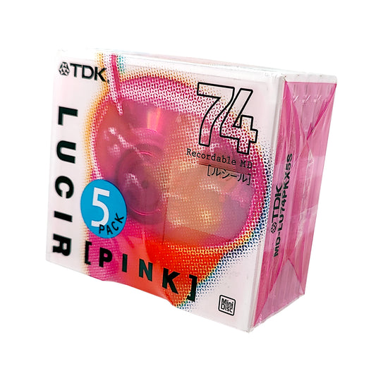 TDK Lucir Pink 74 Minute MiniDisc 5 Pack