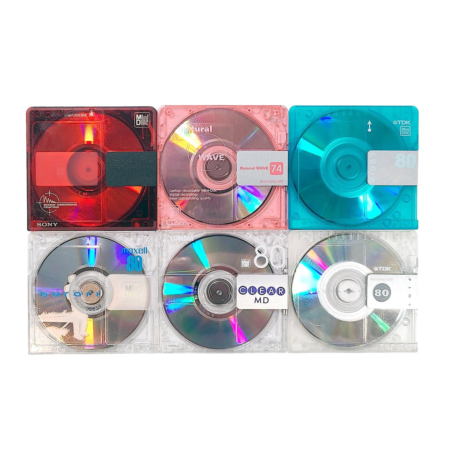 Various Brand 74 & 80 Minute MiniDisc 6 Pack