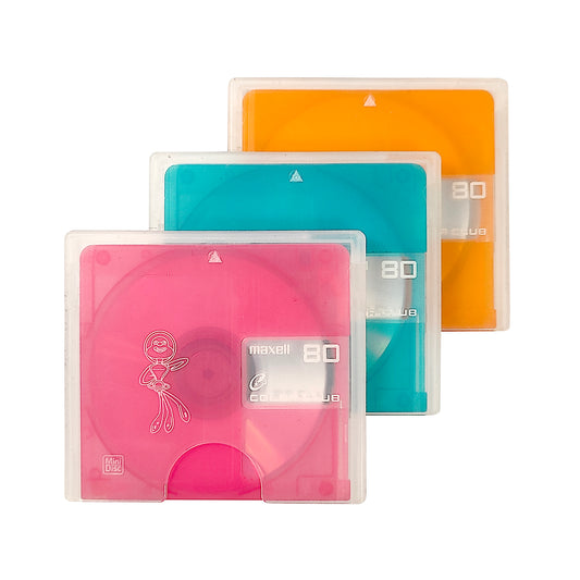 Maxell Color Club 80 Minute MiniDisc 3 Pack