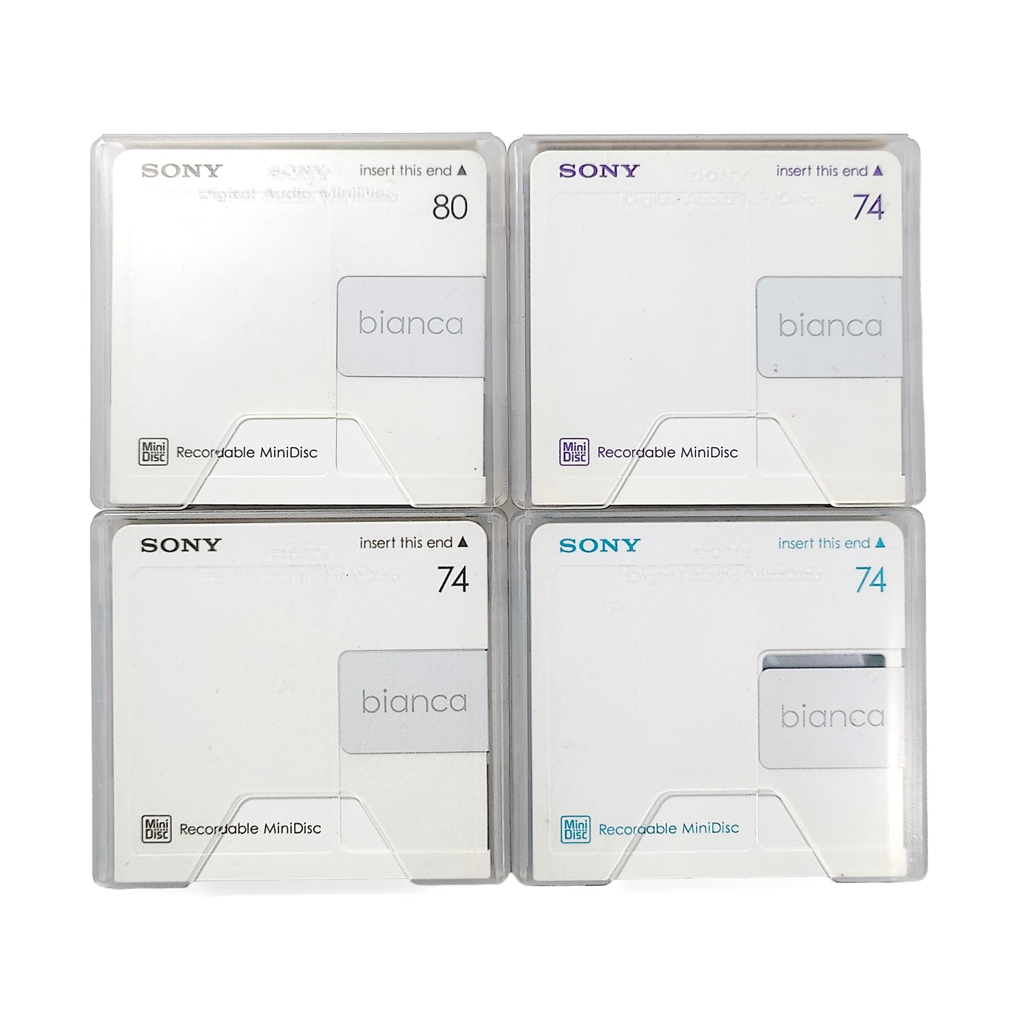 Sony Bianca 74 & 80 Minute MiniDisc 4 Pack