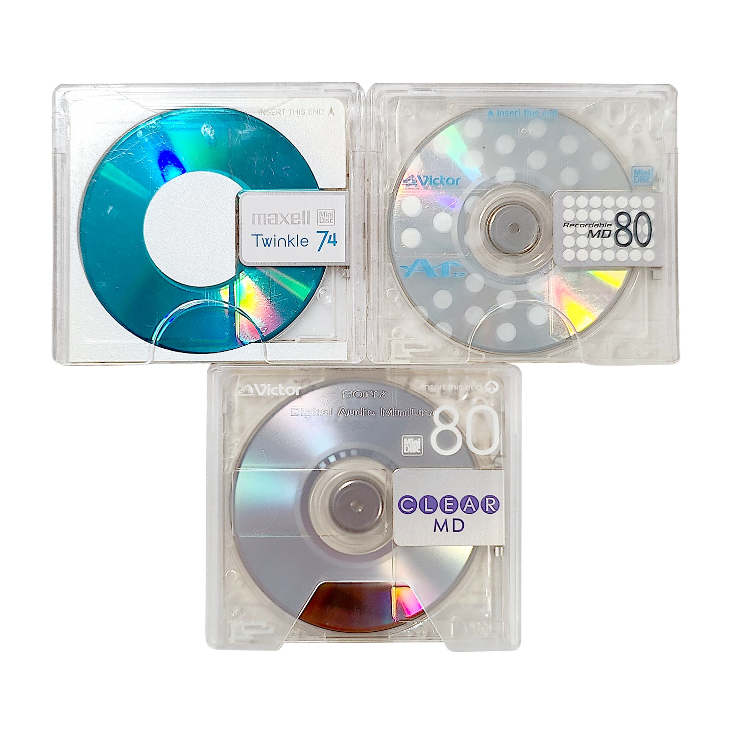Victor / Maxell 74 & 80 Minute MiniDisc 3 Pack