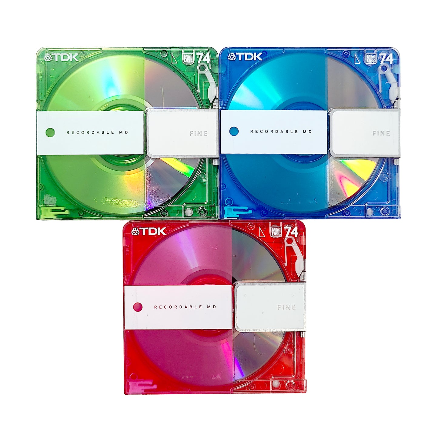 TDK Fine 74 Minute MiniDisc 3 Pack & Case