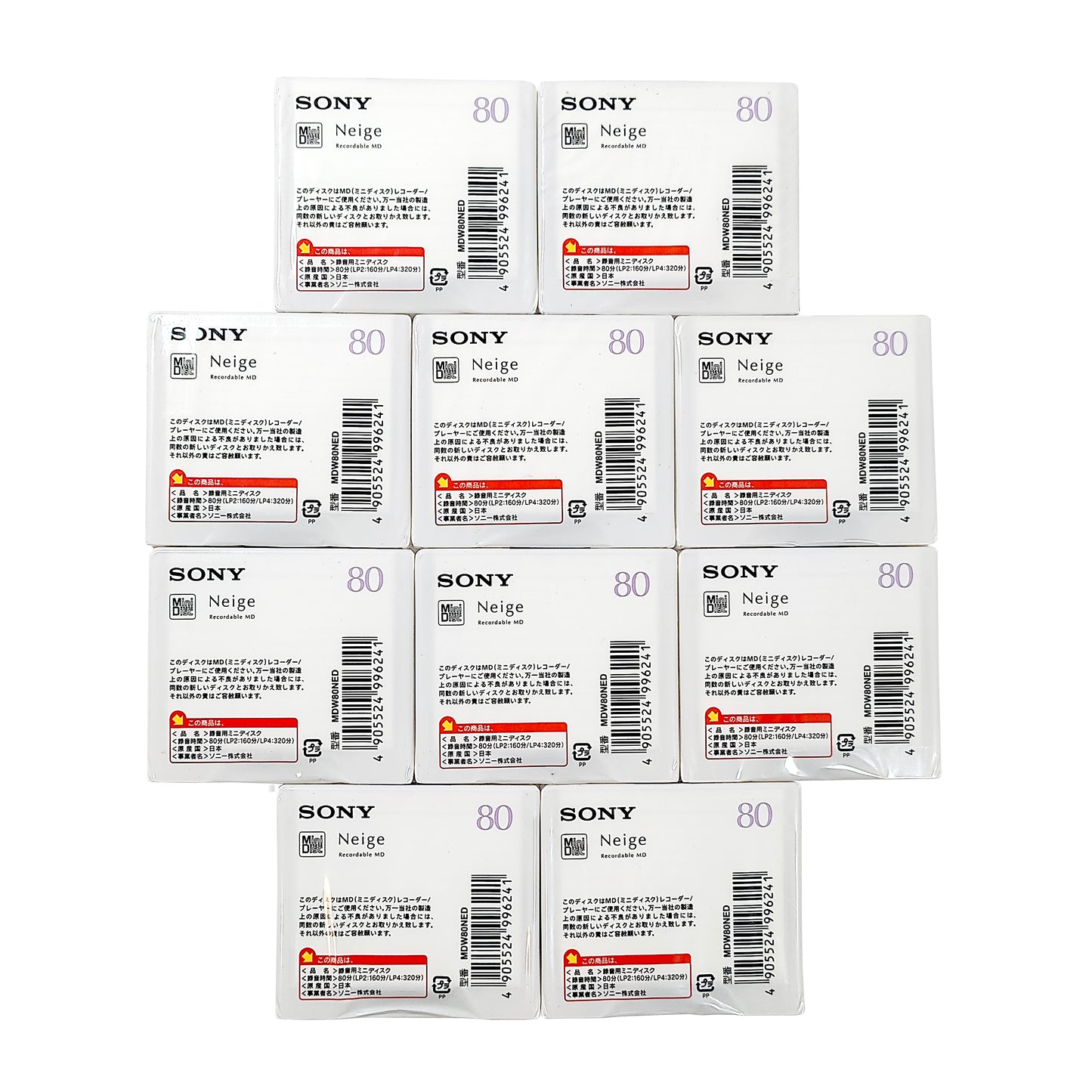 Sony Neige 80 Minute MiniDisc 10 Pack