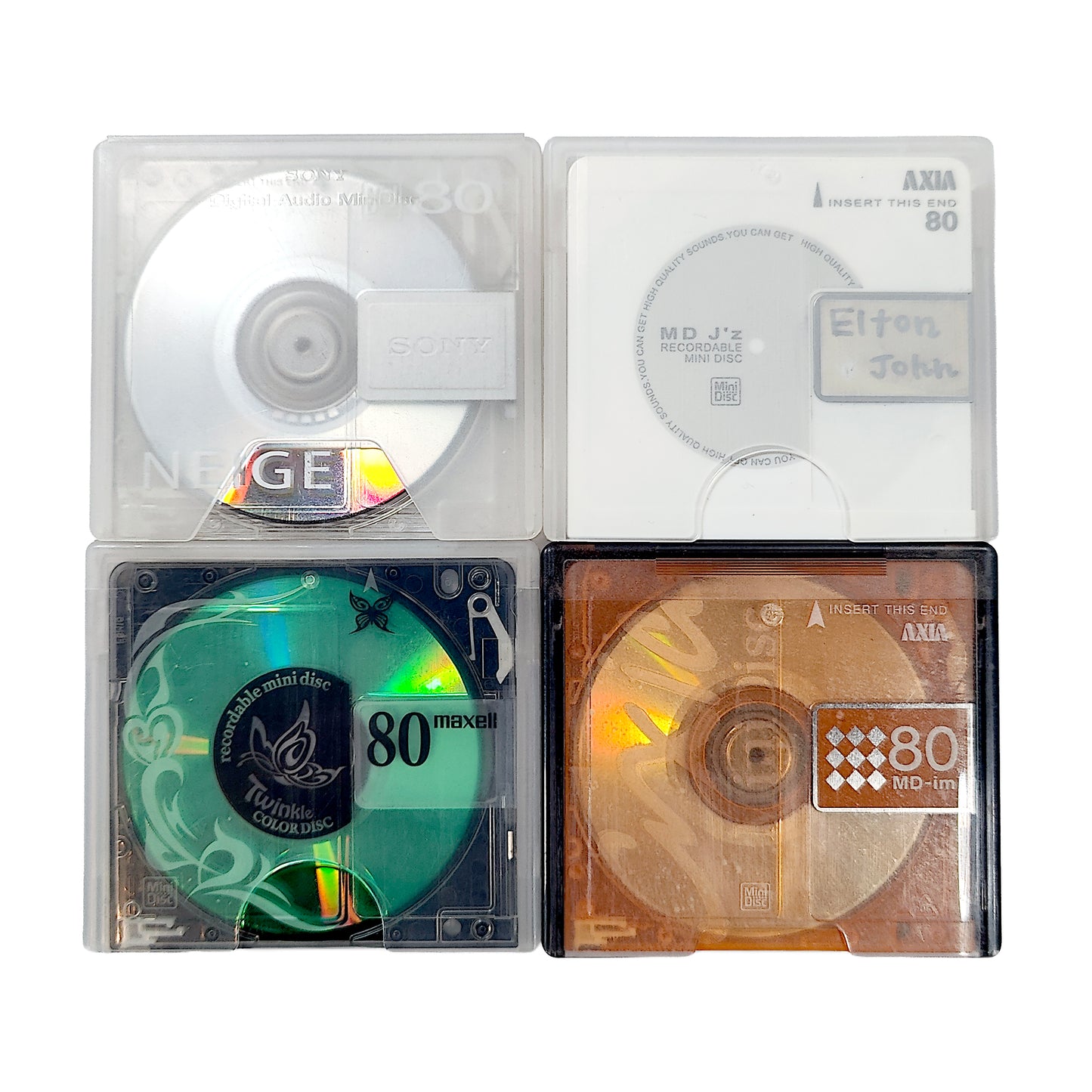 Various Brand 80 Minute MiniDisc 4 Pack