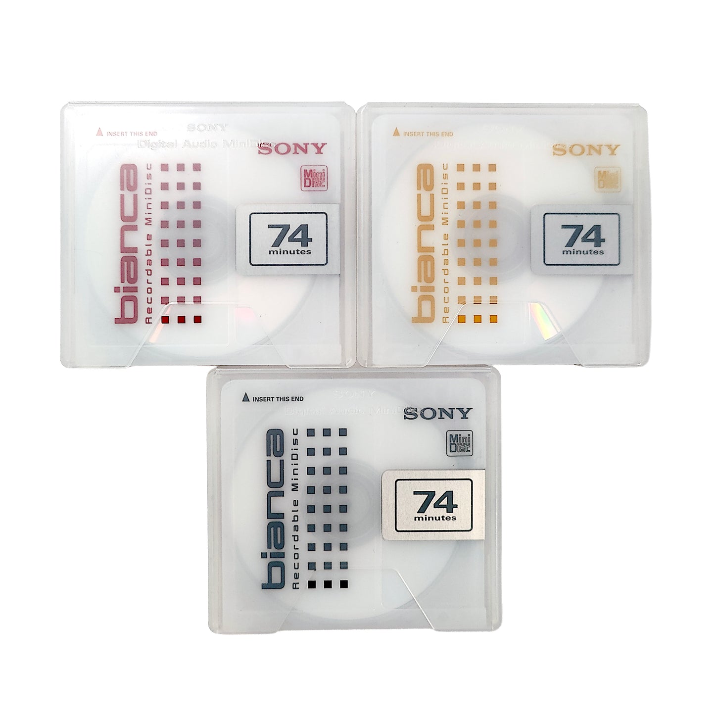 Sony Bianca 74 Minute MiniDisc 3 Pack