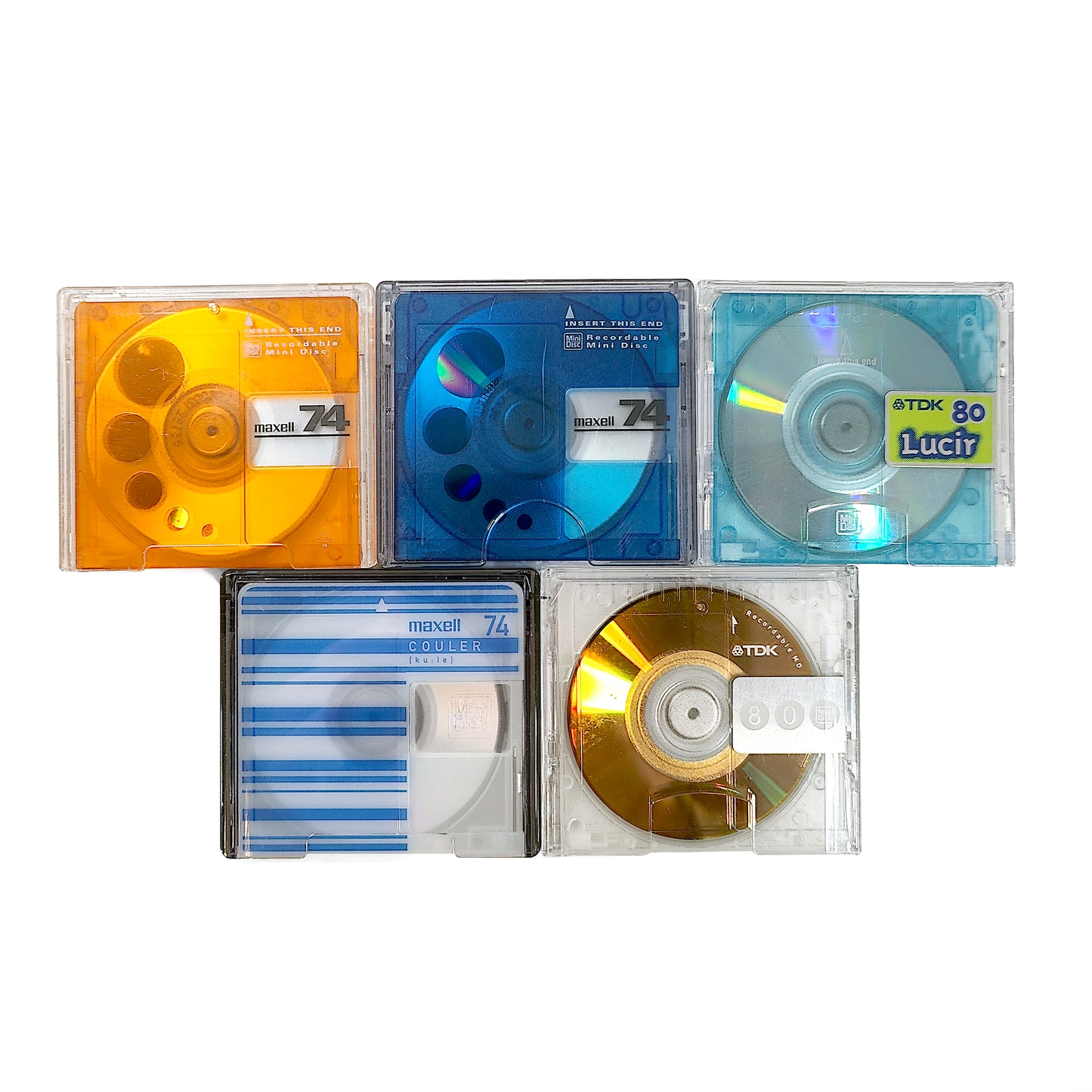 TDK / Maxell 74 & 80 Minute MiniDisc 5 Pack
