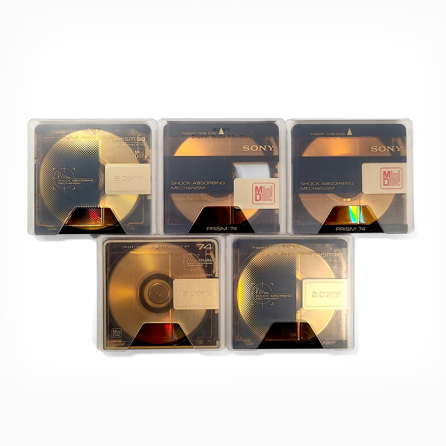 Sony Prism 80 & 74 Minute MiniDisc 5 Pack