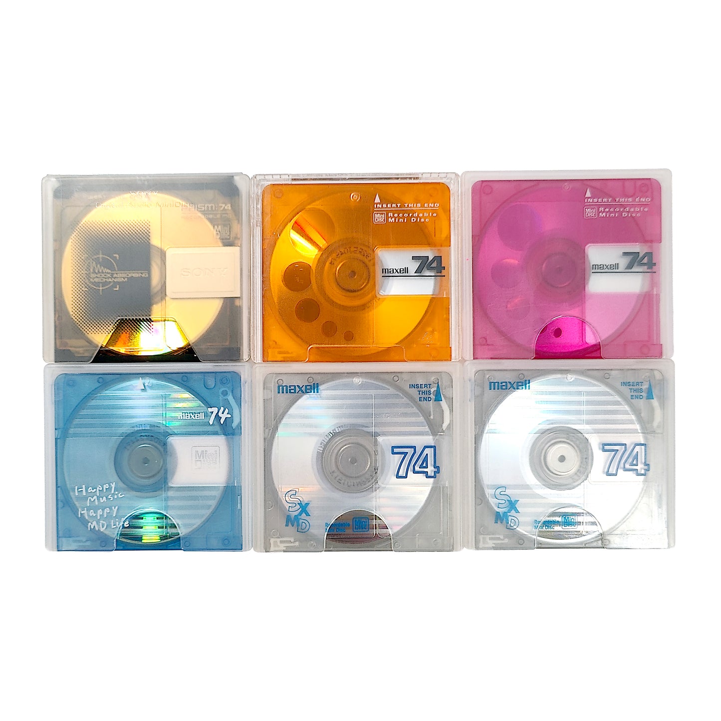 Various Brand 74 Minute MiniDisc 6 Pack
