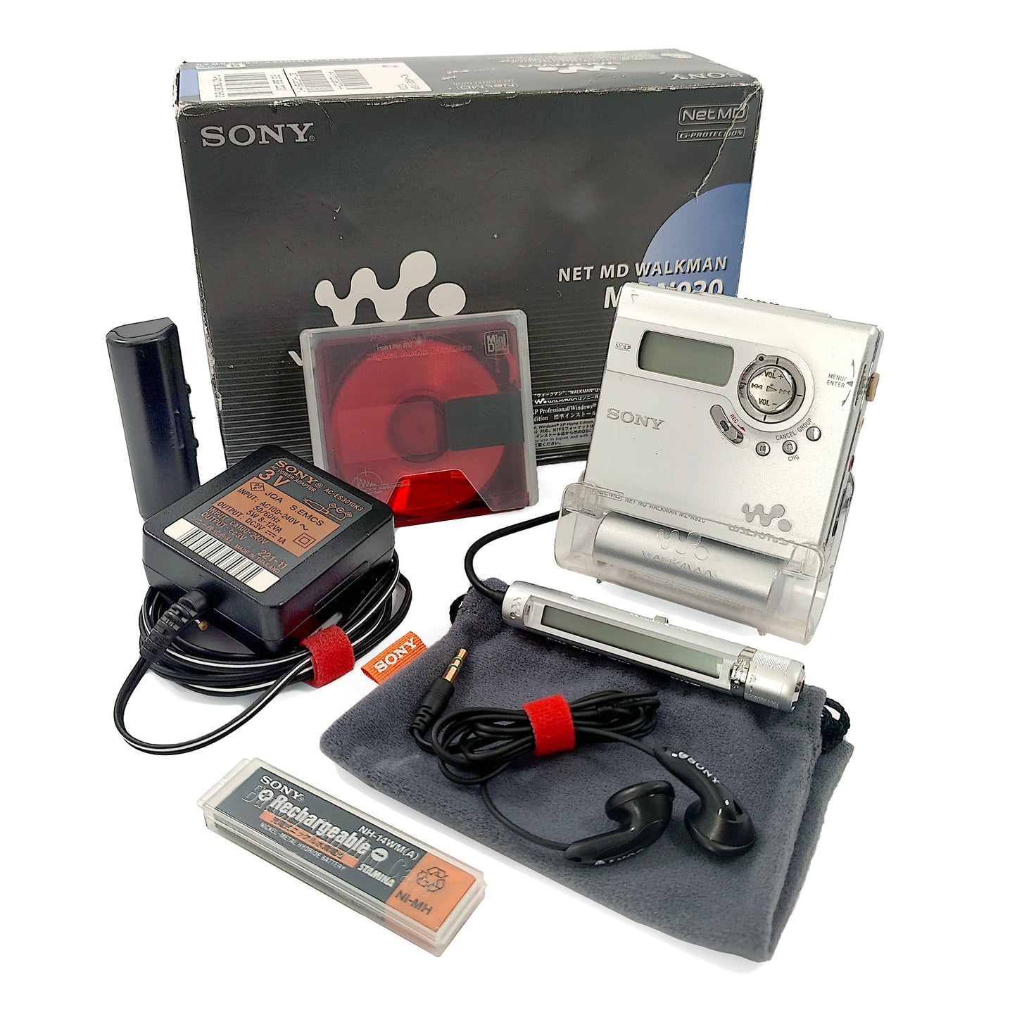 Sony MZ-N920/SM MiniDisc Recorder Boxed Bundle