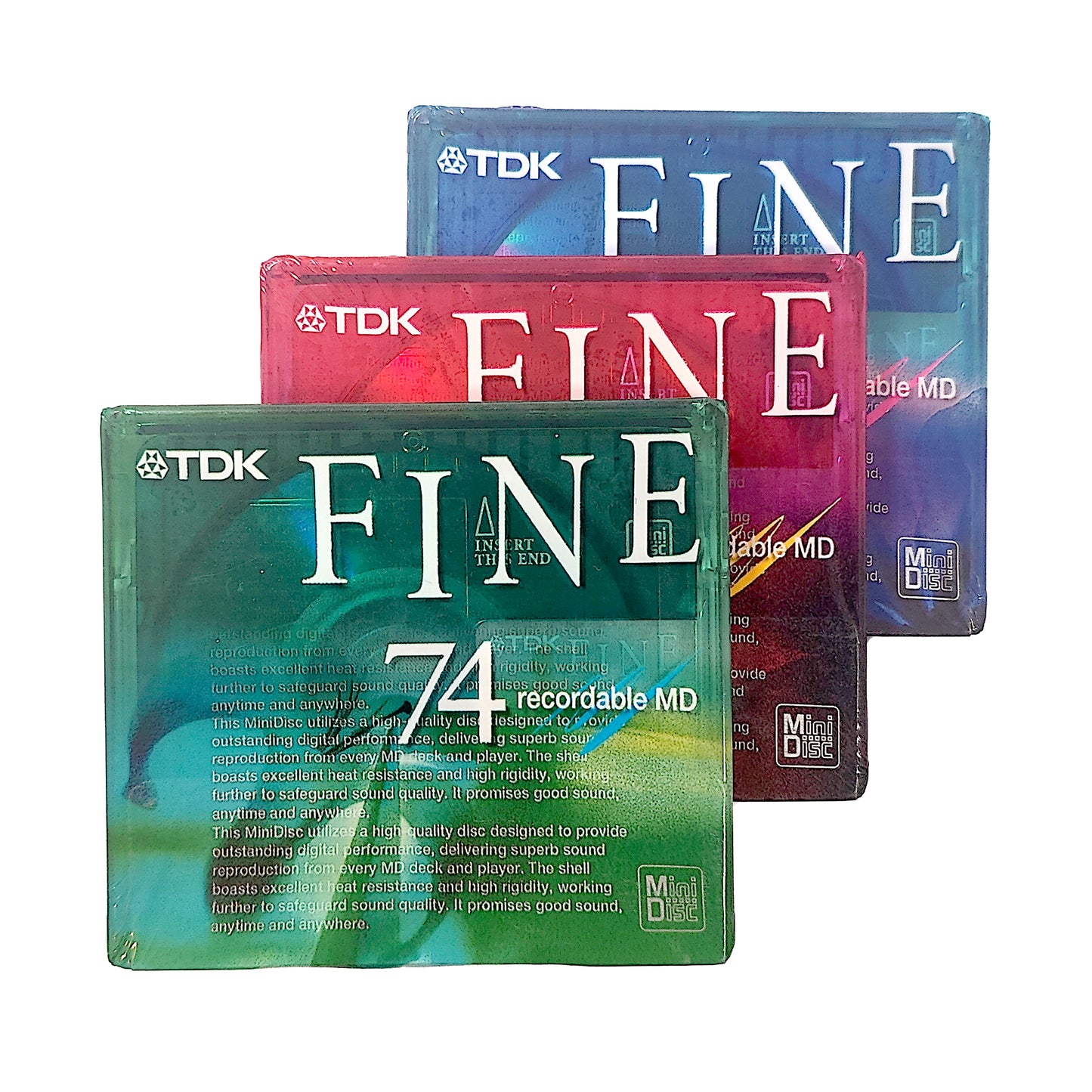 TDK Fine 74 Minute MiniDisc 3 Pack