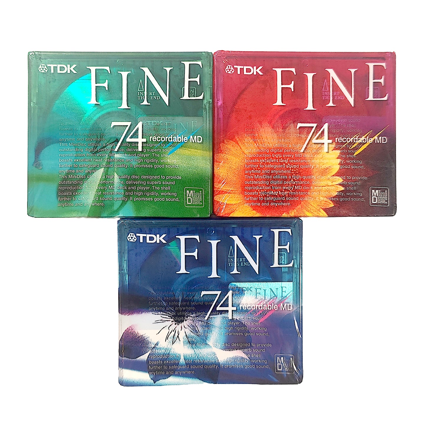 TDK Fine 74 Minute MiniDisc 3 Pack