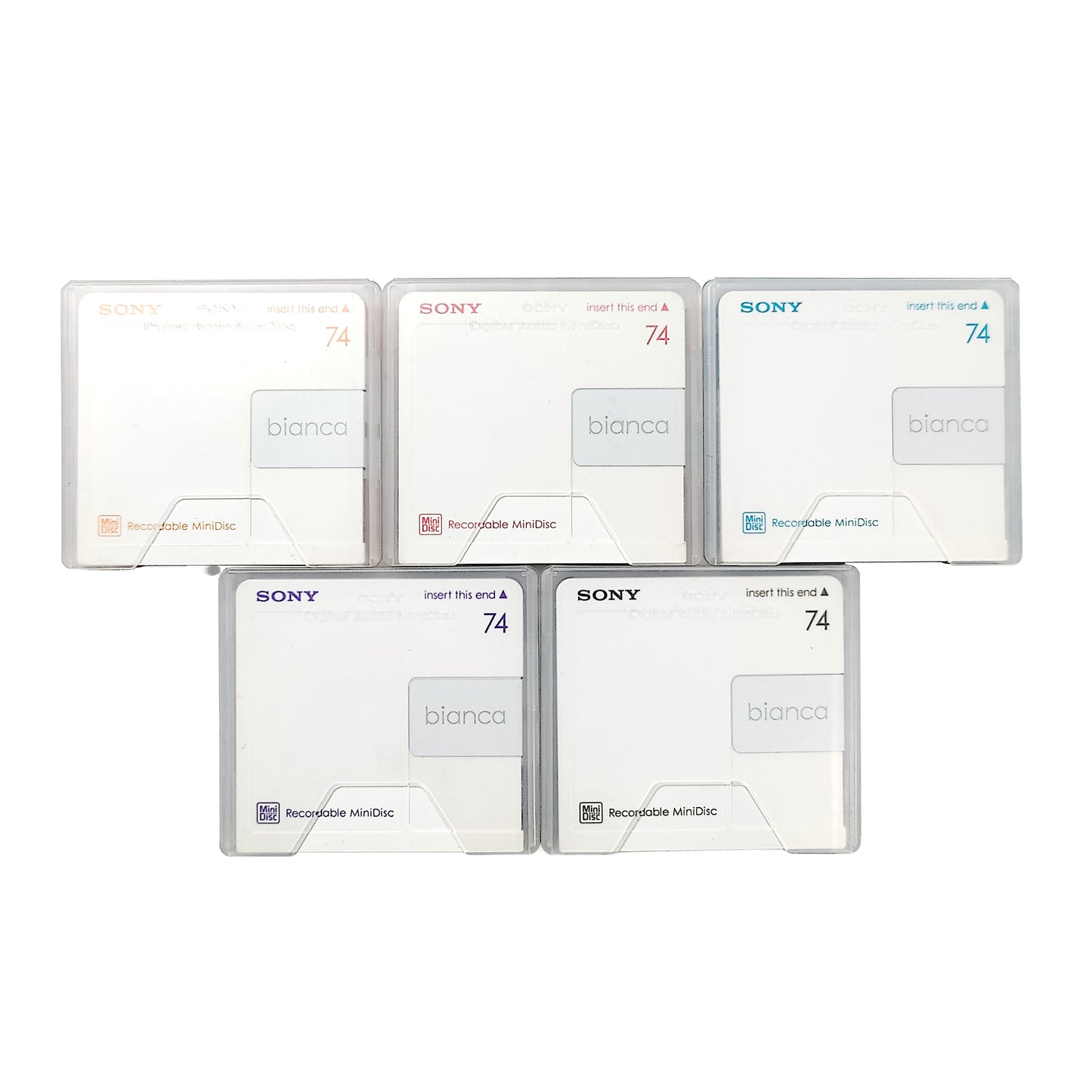 Sony Bianca 74 Minute MiniDisc 5 Pack