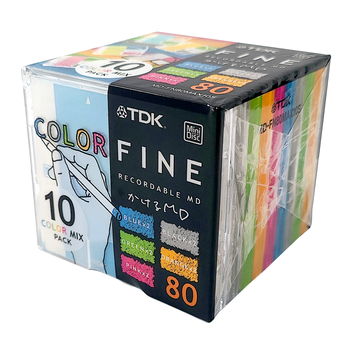 Disc Color Mix TDK Fine Color Mix 80 Minute MiniDisc 10 Pack – Hallam & Price