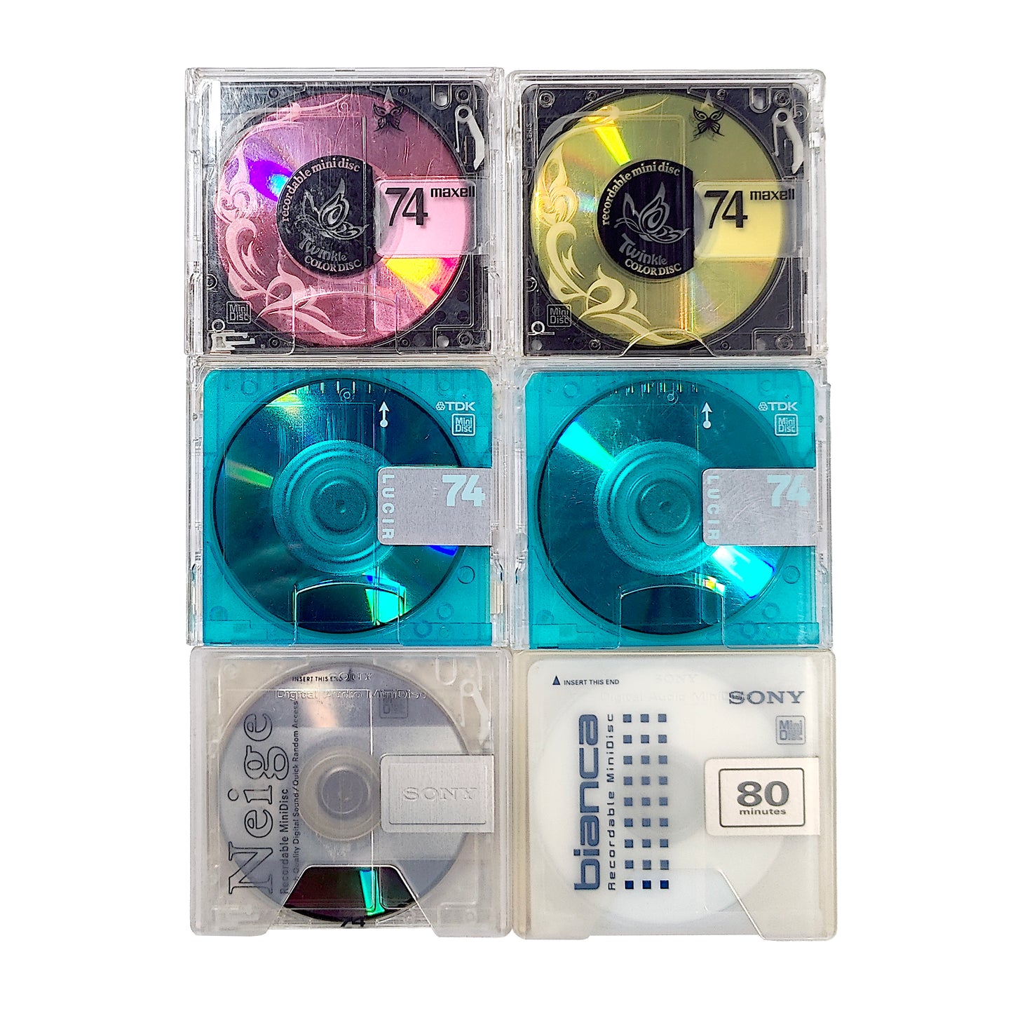 Various Brand 74 & 80 Minute MiniDisc 6 Pack