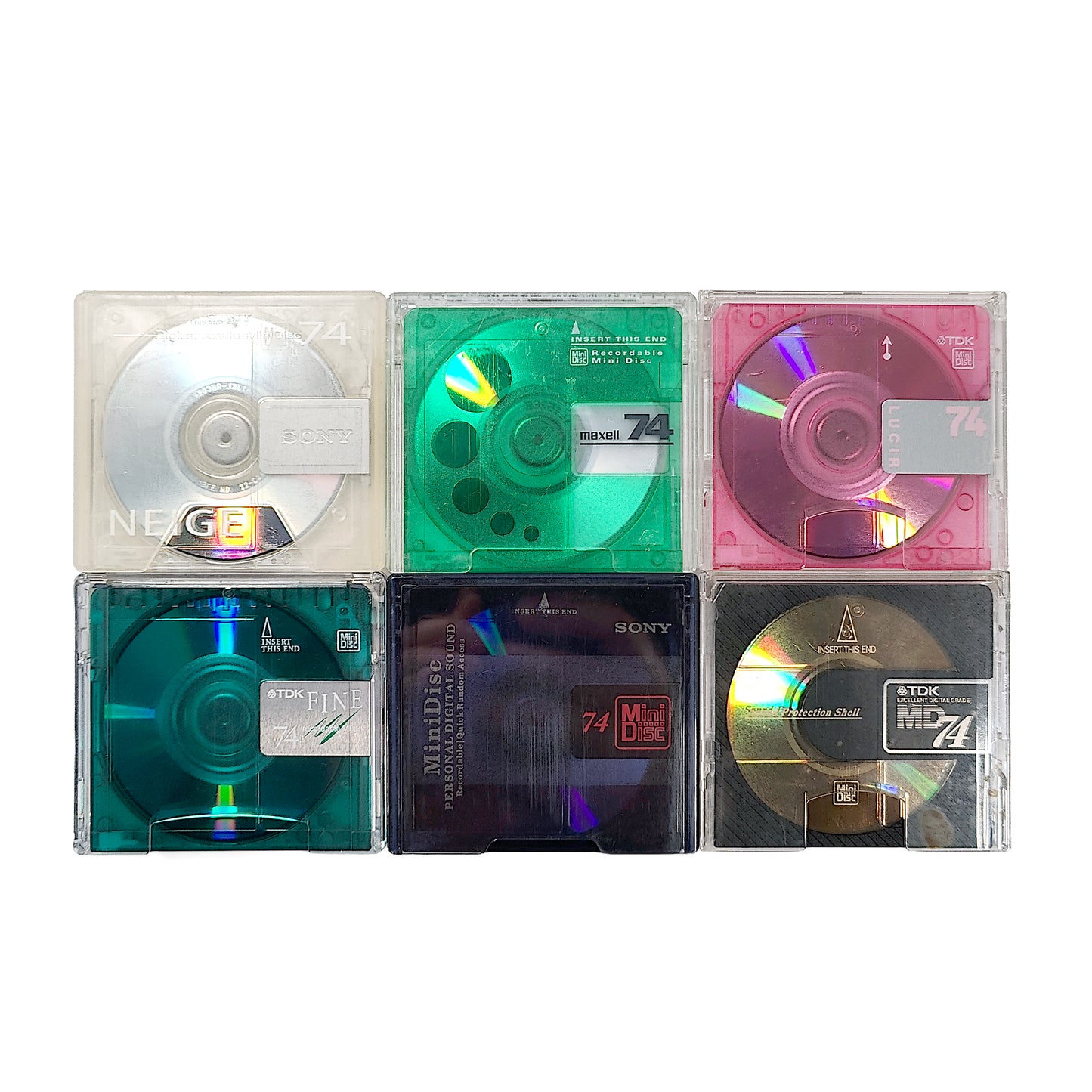 Various Brand 74 Minute MiniDisc 6 Pack
