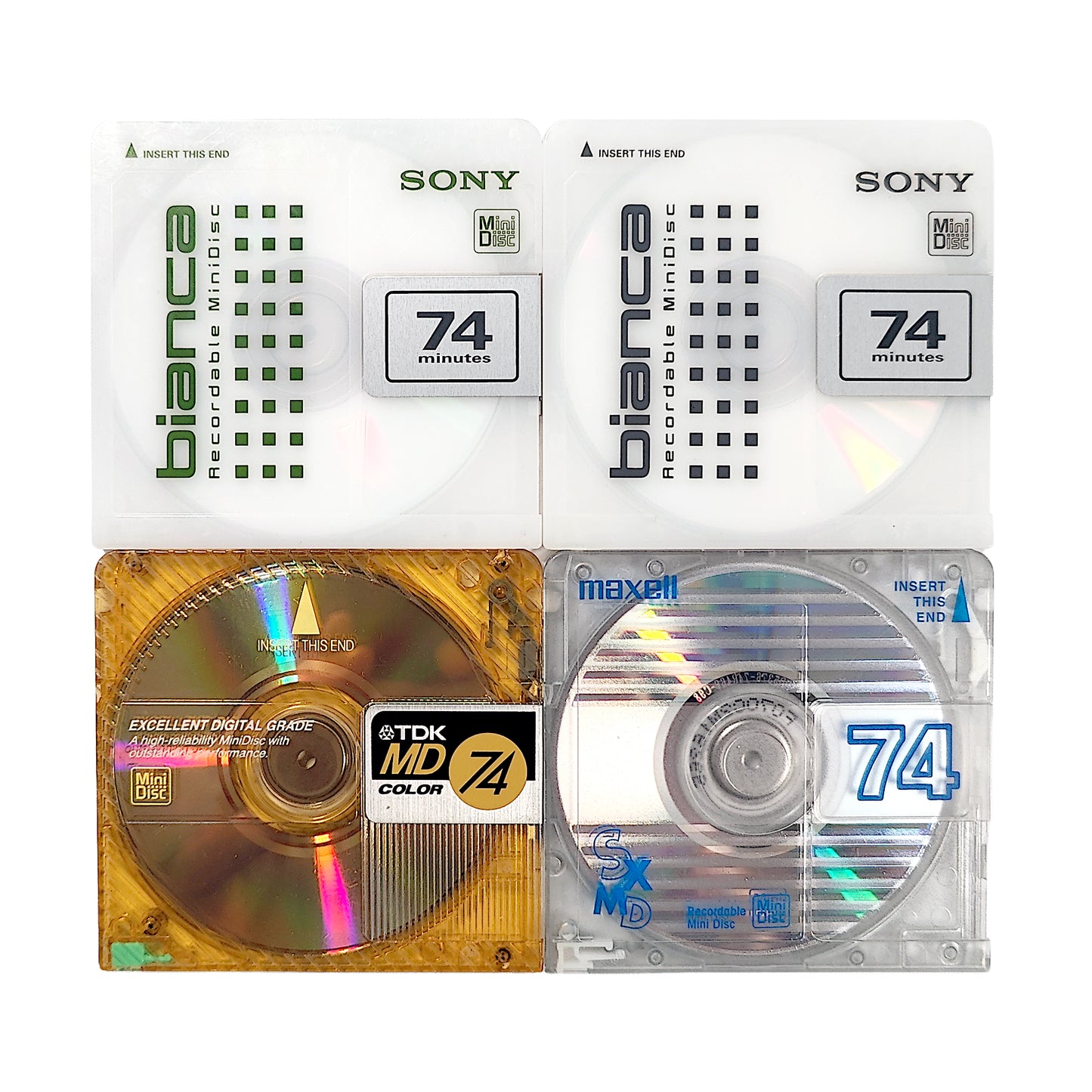 Various Brand 74 Minute MiniDisc 4 Pack