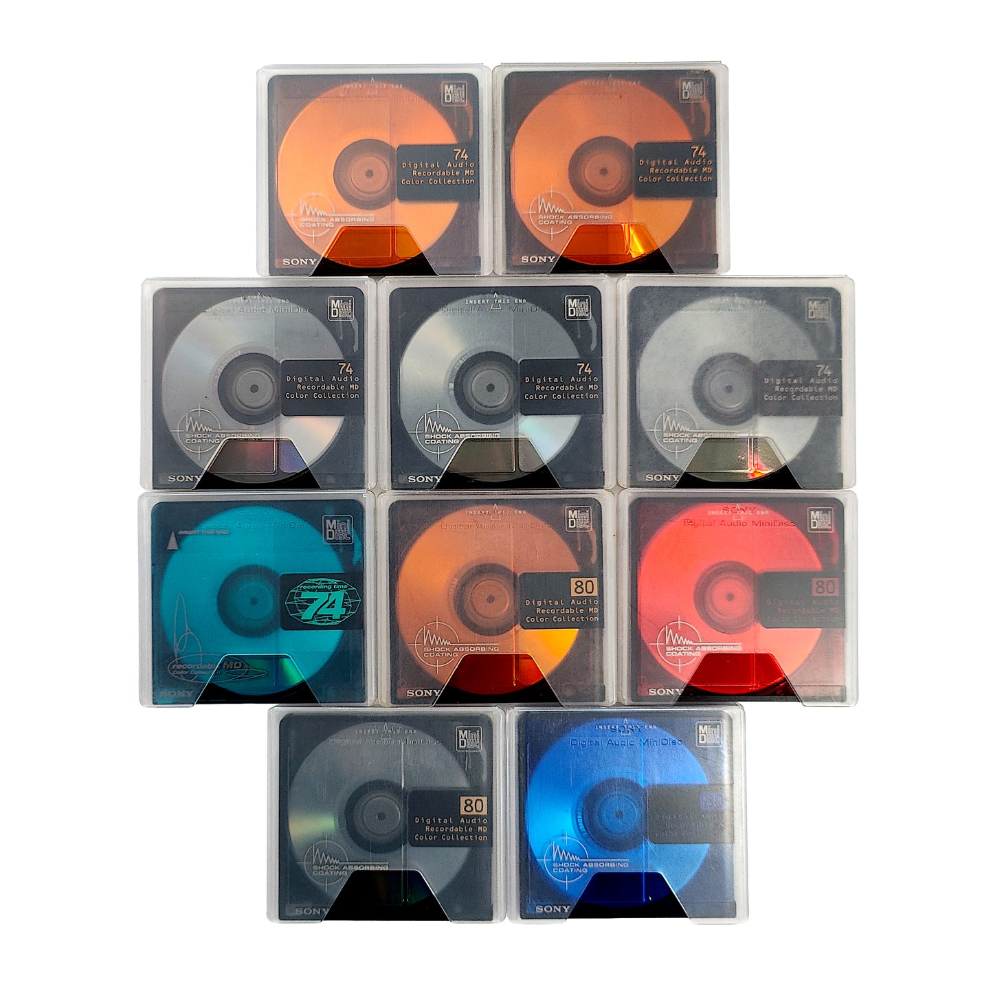 Sony Color Collection 74 & 80 Minute MiniDisc 10 Pack