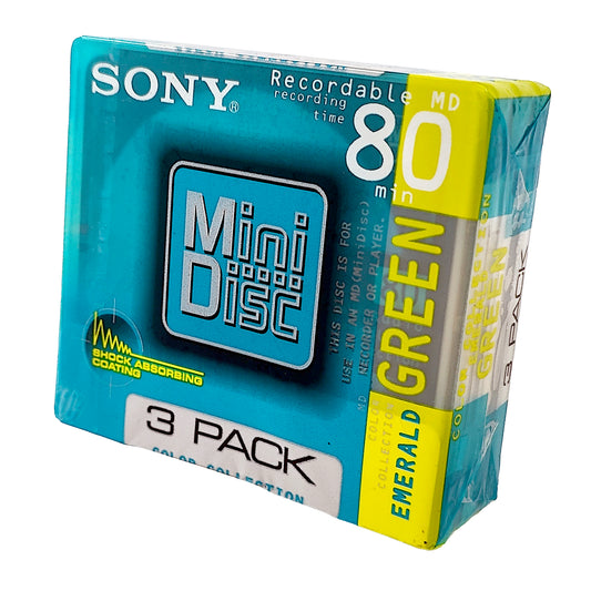 Sony Color Collection 80 Minute MiniDisc 3 Pack
