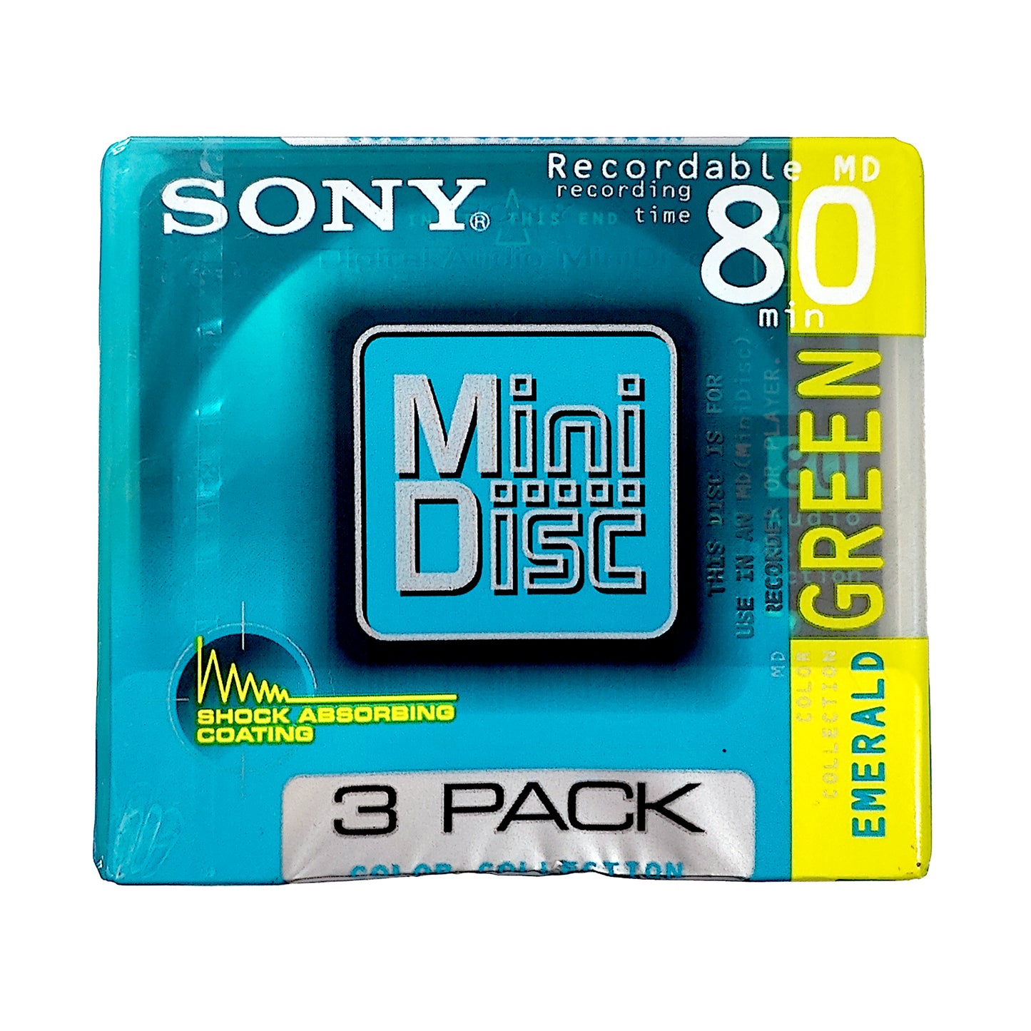 Sony Color Collection 80 Minute MiniDisc 3 Pack