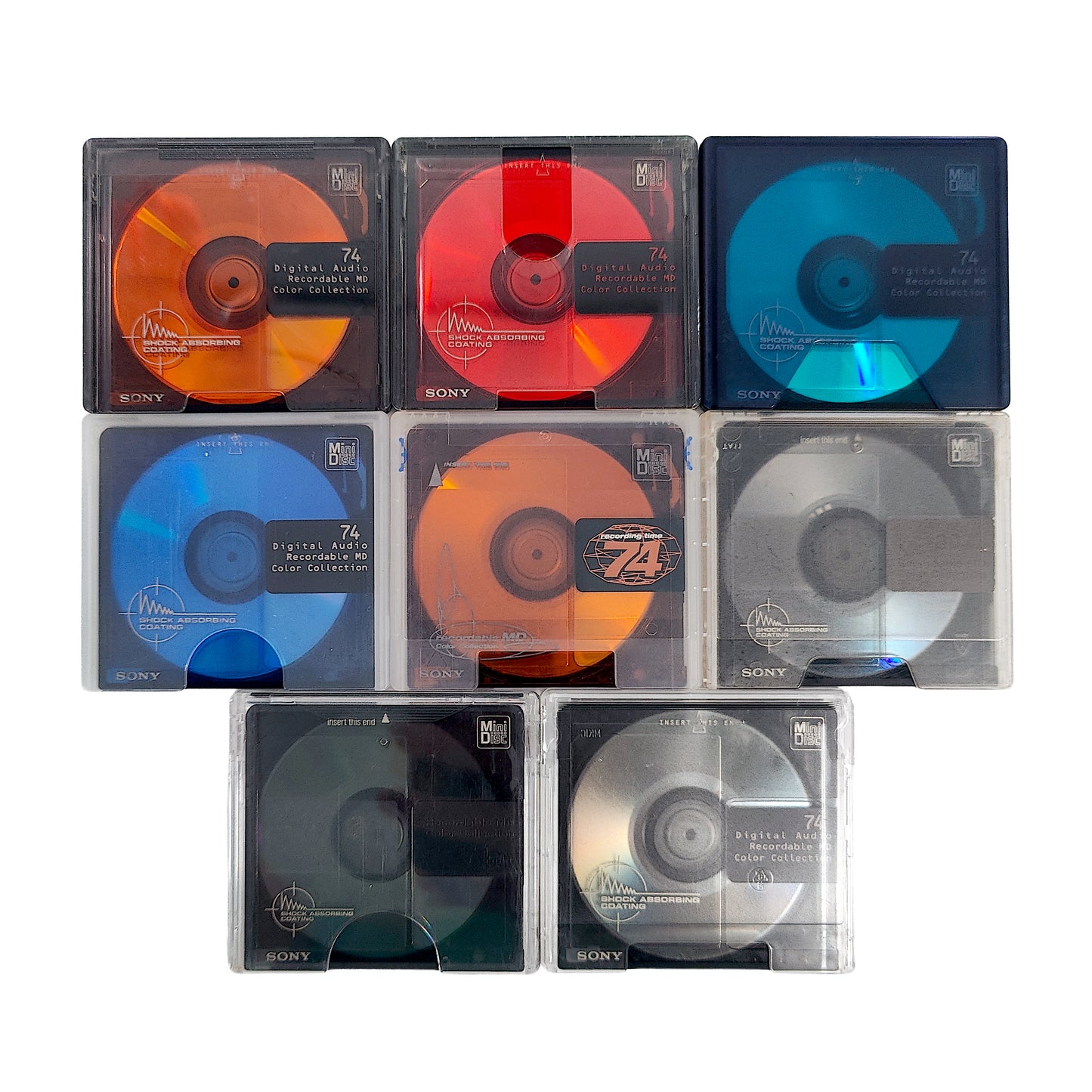 Sony Color Collection 74 & 80 Minute MiniDisc 8 Pack