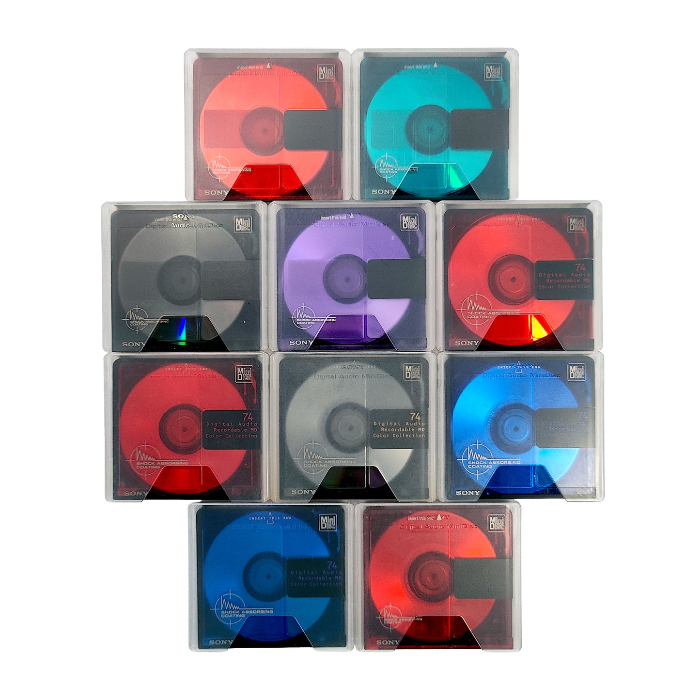 Sony Color Collection 74 & 80 Minute MiniDisc 10 Pack