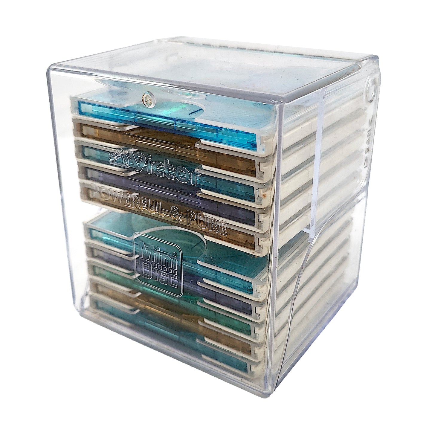 Victor Crystal Colors 74 Minute MiniDiscs + Victor MD Storage Case
