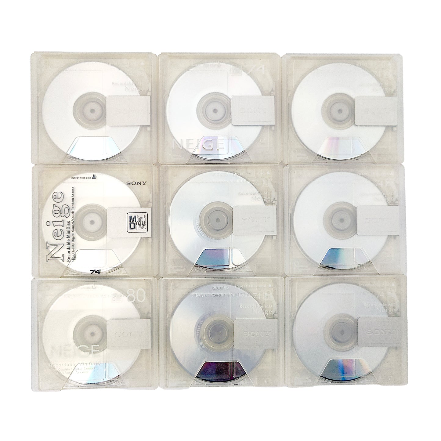 Sony Neige 74 & 80 Minute MiniDisc 9 Pack