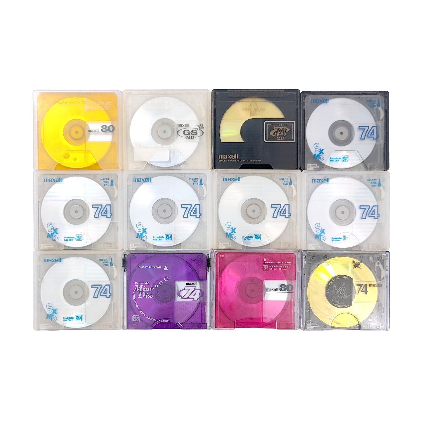 Maxell 74 & 80 Minute MiniDisc 12 Pack