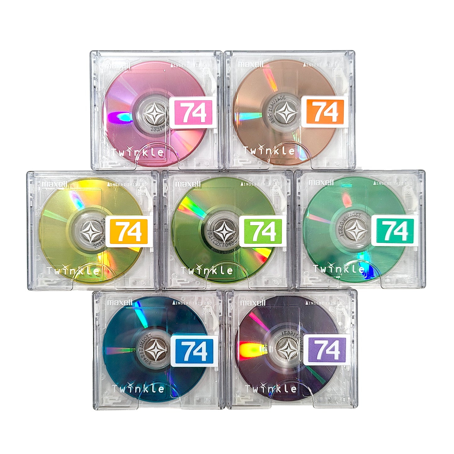 Maxell Twinkle 74 Minute MiniDisc 7 Pack