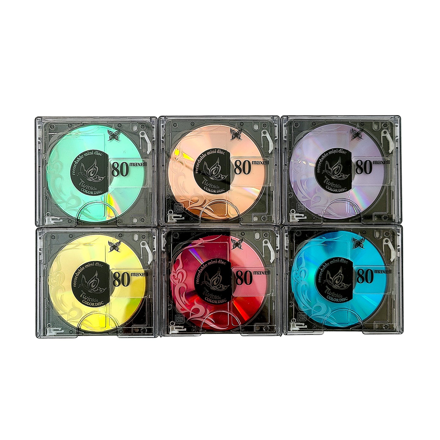 Maxell Twinkle Butterfly 80 Minute MiniDisc 6 Pack