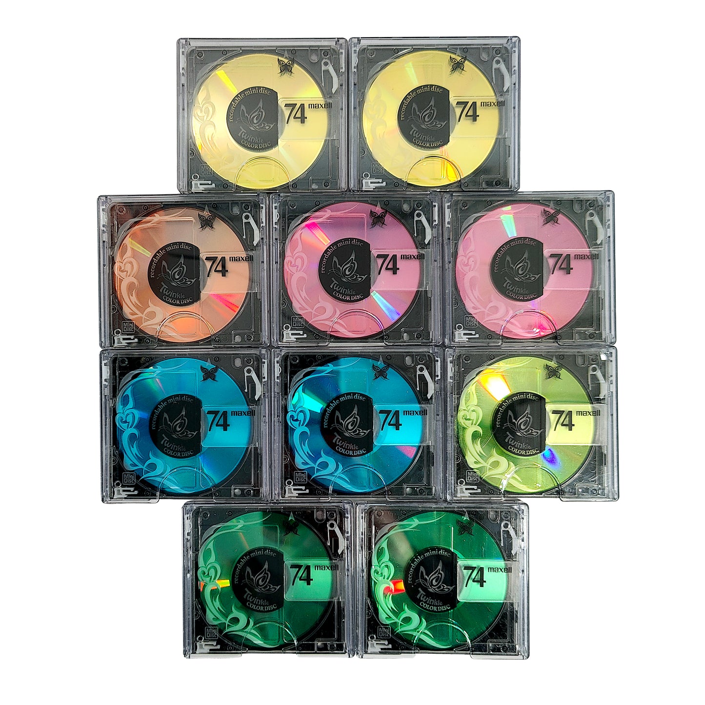 Maxell Twinkle Butterfly 74 Minute MiniDisc 10 Pack