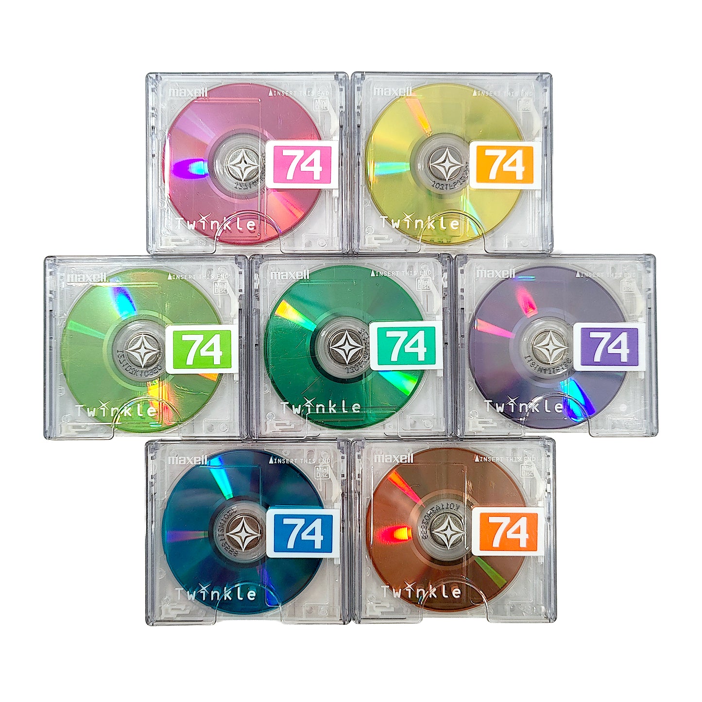 Maxell Twinkle 74 Minute MiniDisc 7 Pack