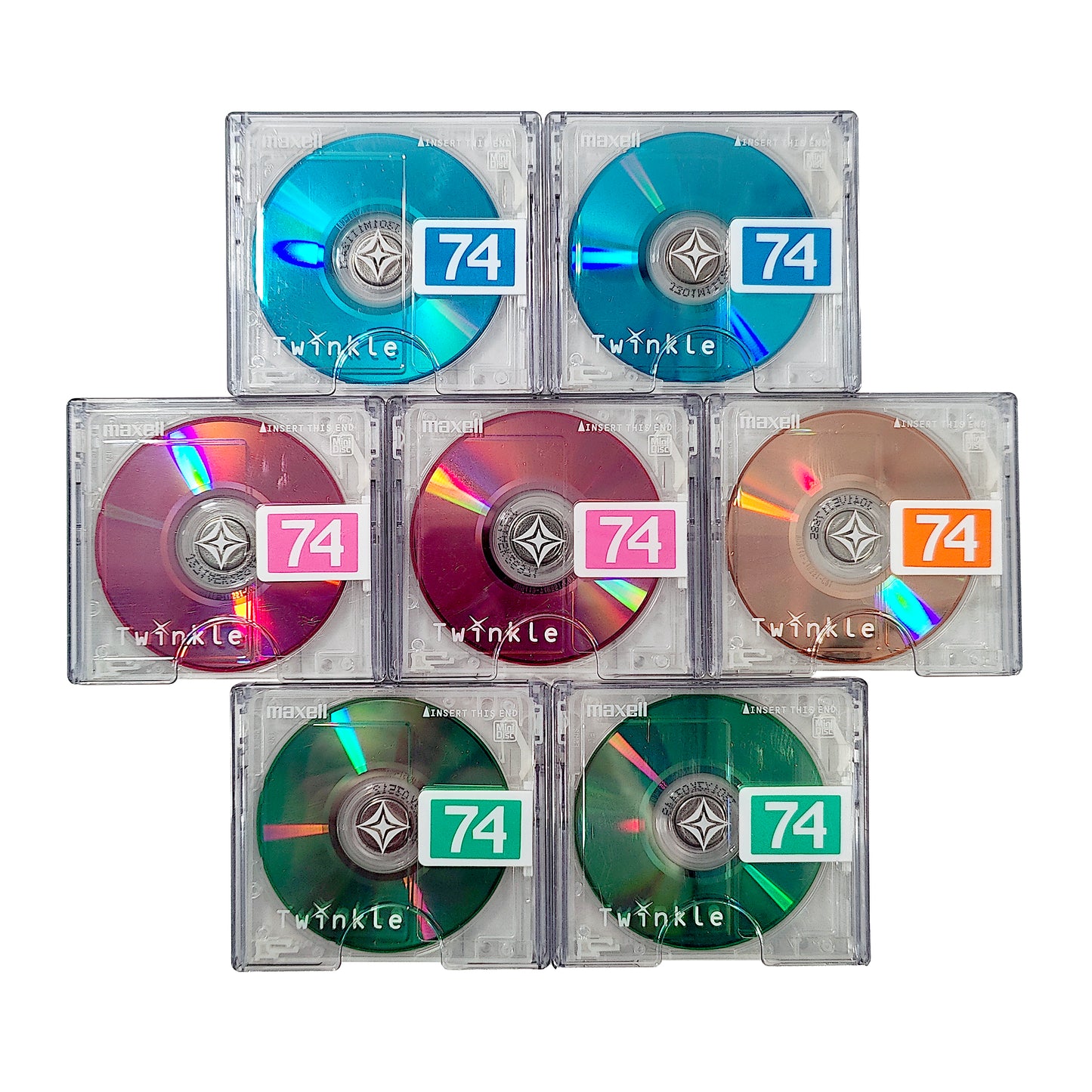 Maxell Twinkle 74 Minute MiniDisc 7 Pack